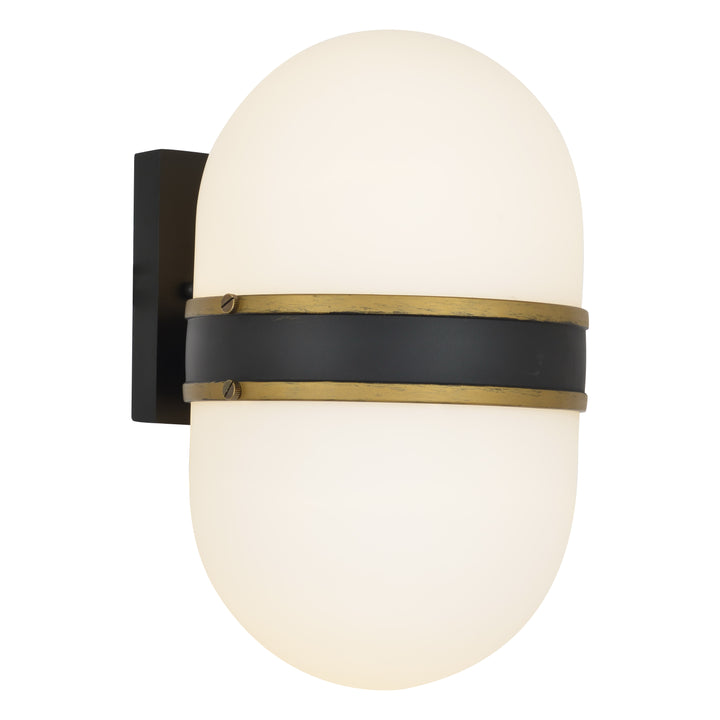 Crystorama Brian Patrick Flynn Capsule 2 Light Matte Black + Textured Gold Outdoor Sconce