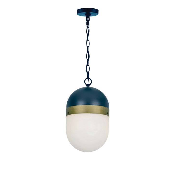 Crystorama Brian Patrick Flynn Capsule 1 Light Matte Black + Textured Gold Outdoor Pendant