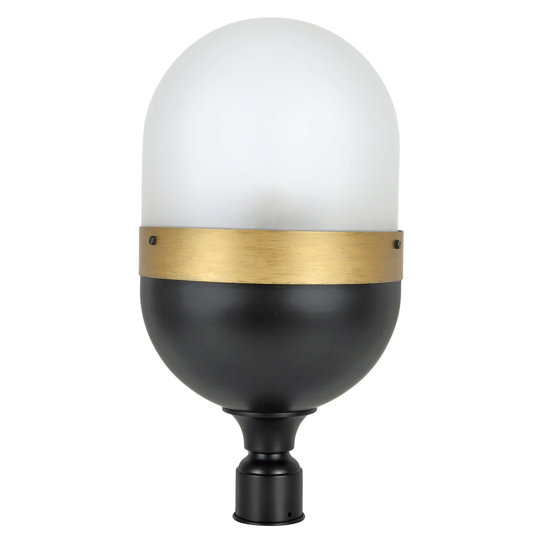 Crystorama Brian Patrick Flynn Capsule 3 Light Matte Black + Textured Gold Outdoor Post