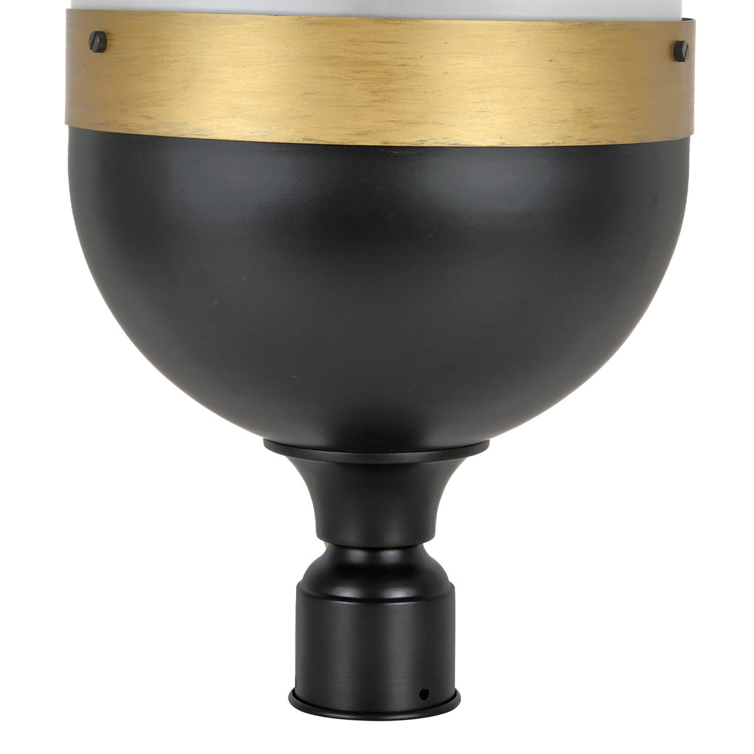 Crystorama Brian Patrick Flynn Capsule 3 Light Matte Black + Textured Gold Outdoor Post