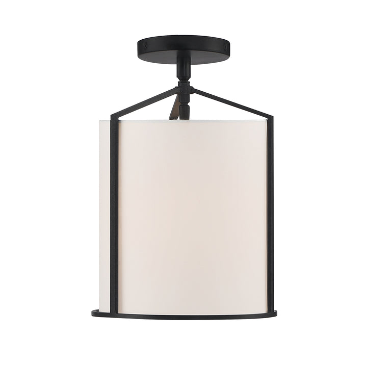 Crystorama Carlyn 1 Light Black Semi Flush Mount