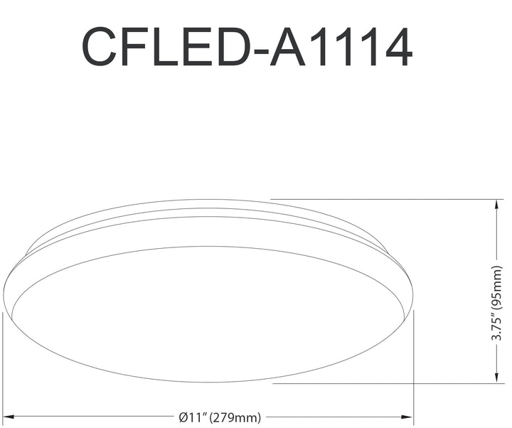 Dainolite LED Ceiling Flush Mount, 11" dia