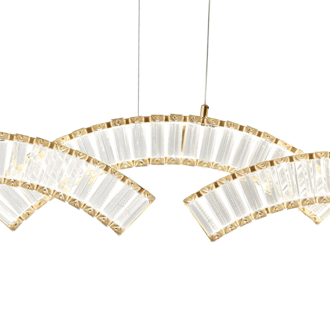 Sanford Brushed Gold Chandelier - 3 Lights