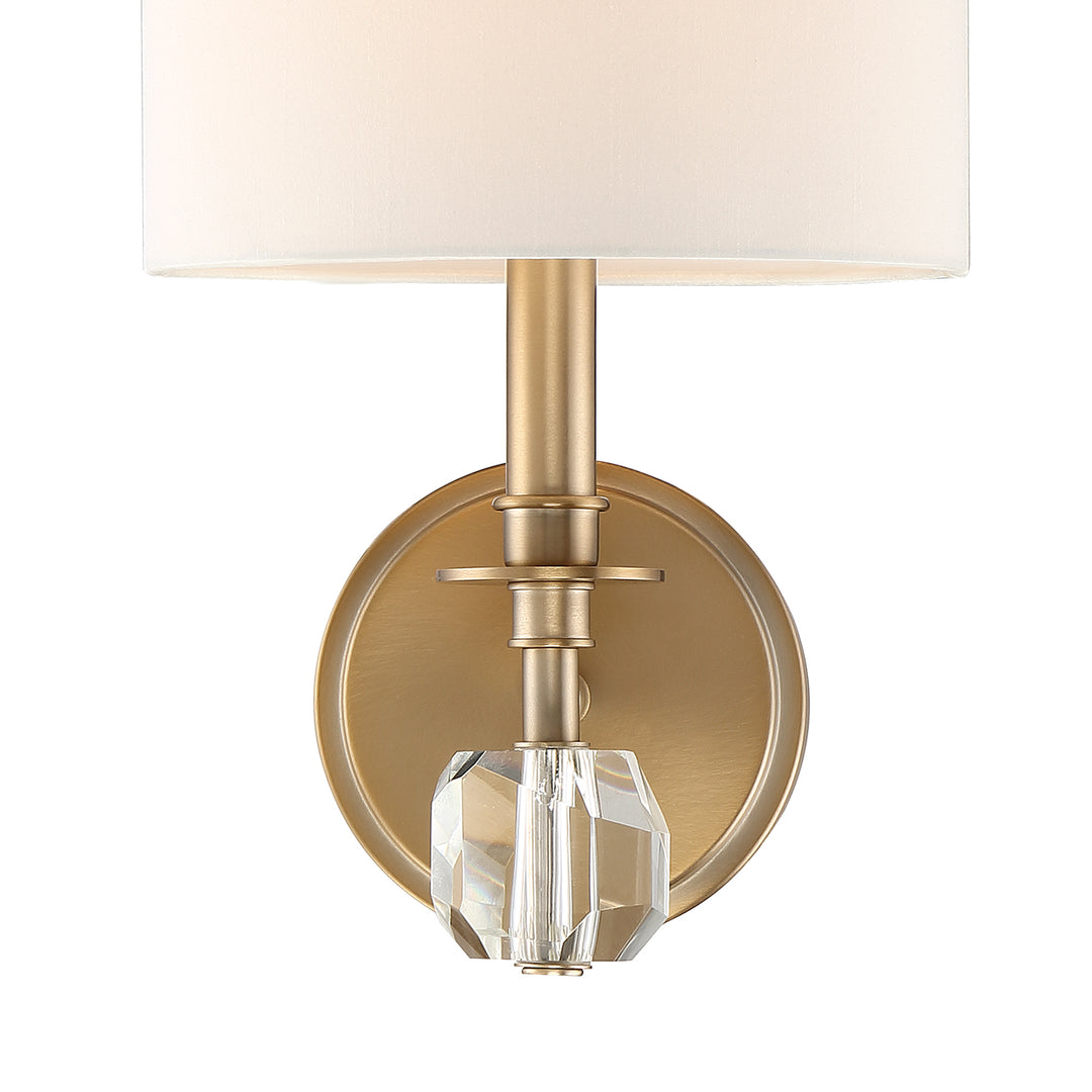 Crystorama Chimes 1 Light Aged Brass Sconce