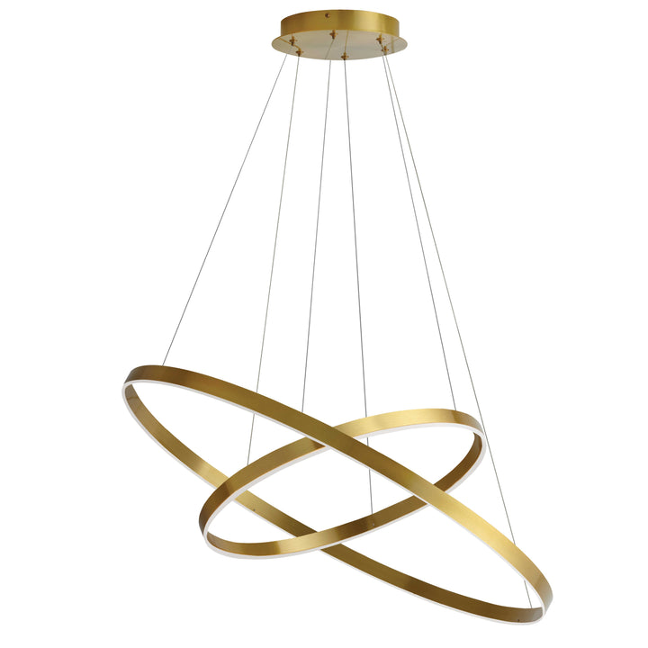 Dainolite 97W Chandelier, Aged Brass w/ White Acrylic Diffuser