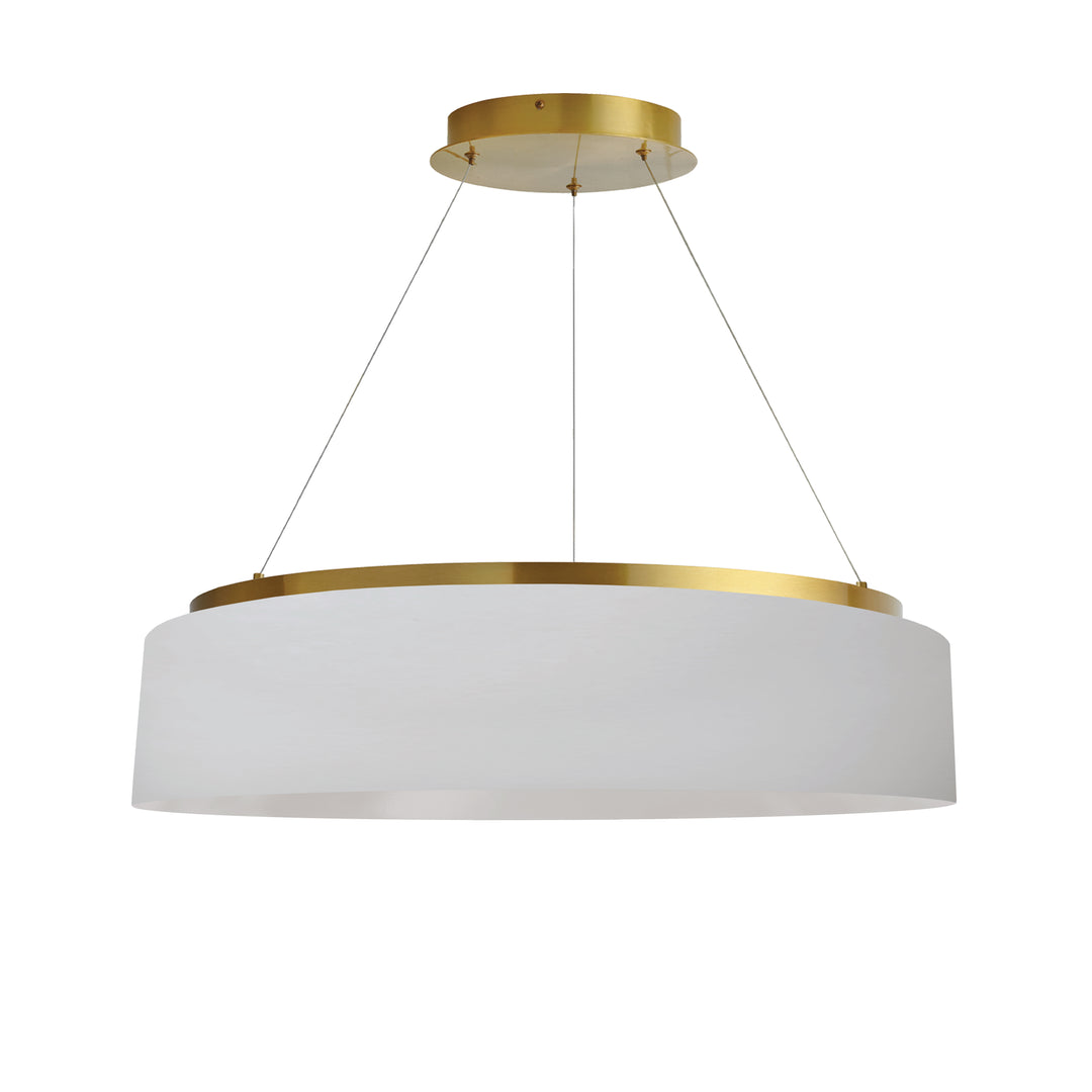 Dainolite 34W Chandelier, Aged Brass w/ Black Shade