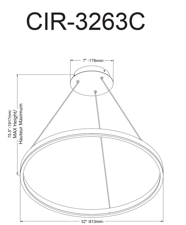 Dainolite 63W Chandelier, Aged Brass with White Acrylic Diffuser