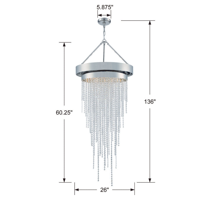 Crystorama Clarksen 6 Light Polished Nickel Chandelier