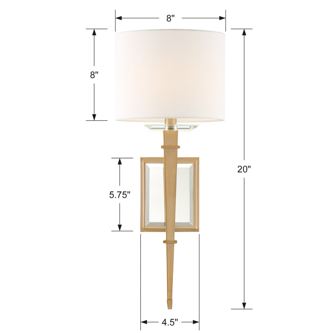 Crystorama Clifton 1 Light Aged Brass Sconce