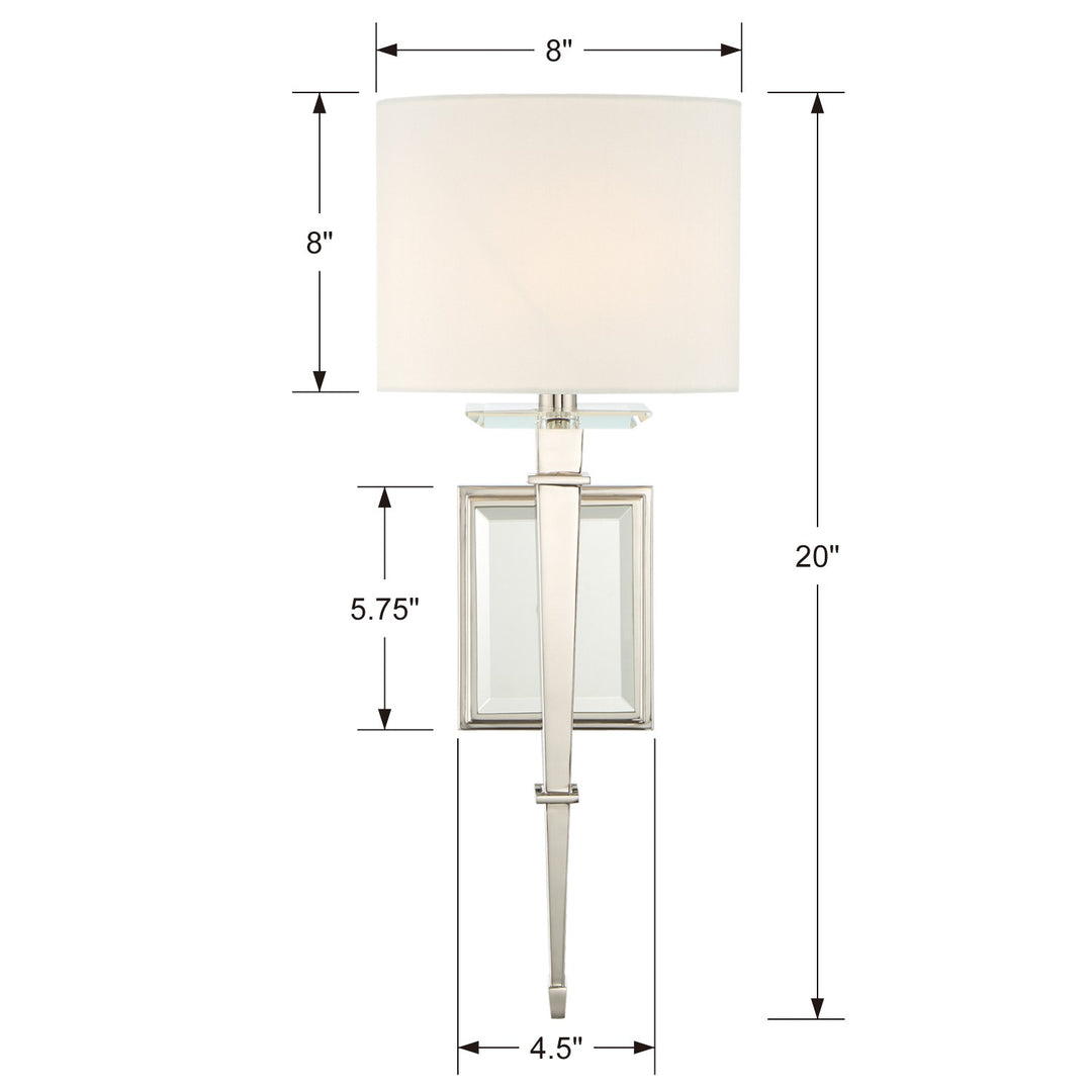 Crystorama Clifton 1 Light Aged Brass Sconce