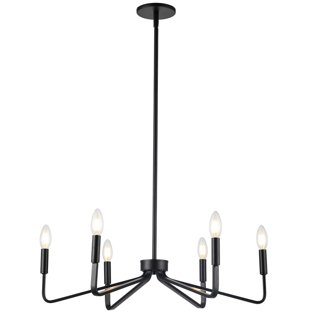 Dainolite 6 Light Incandescent Chandelier, Aged Brass