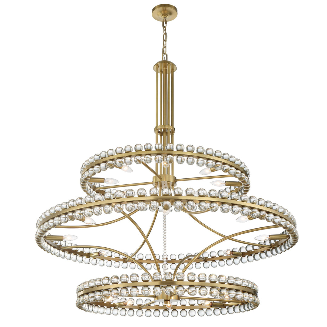 Clover 24 Light Aged Brass Chandelier