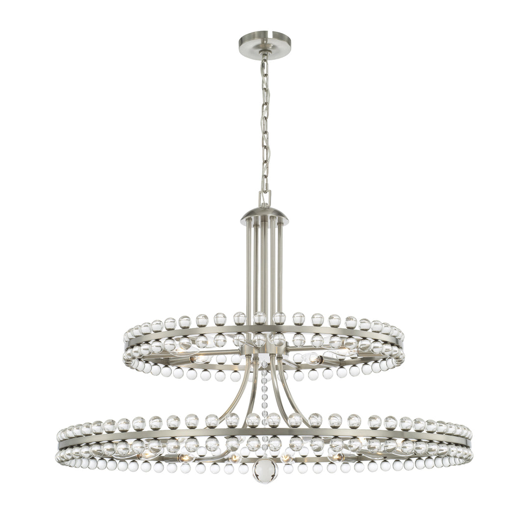 Clover 24 Light Aged Brass Two-tier Chandelier