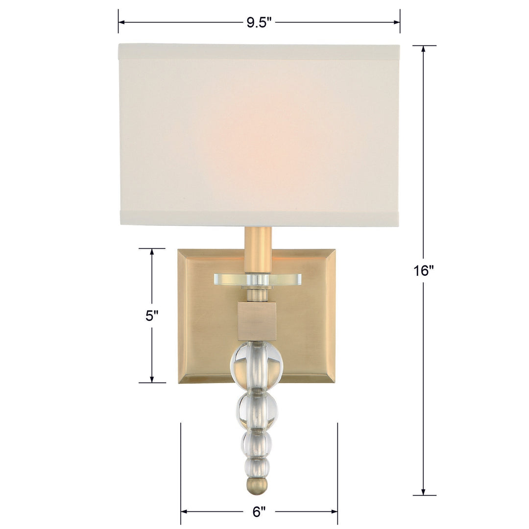 Crystorama Clover 1 Light Aged Brass Sconce