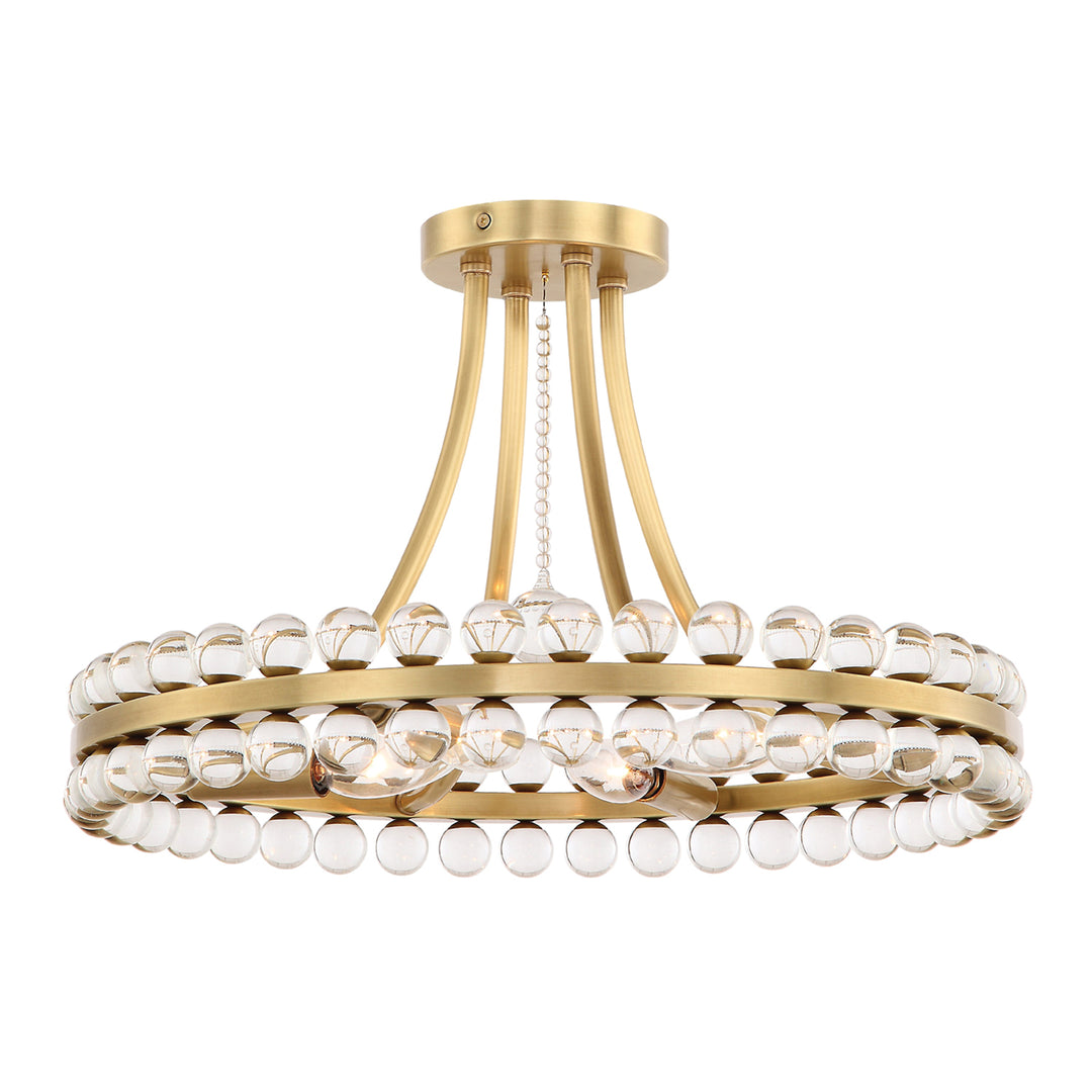 Clover 4 Light Aged Brass Semi Flush Mount