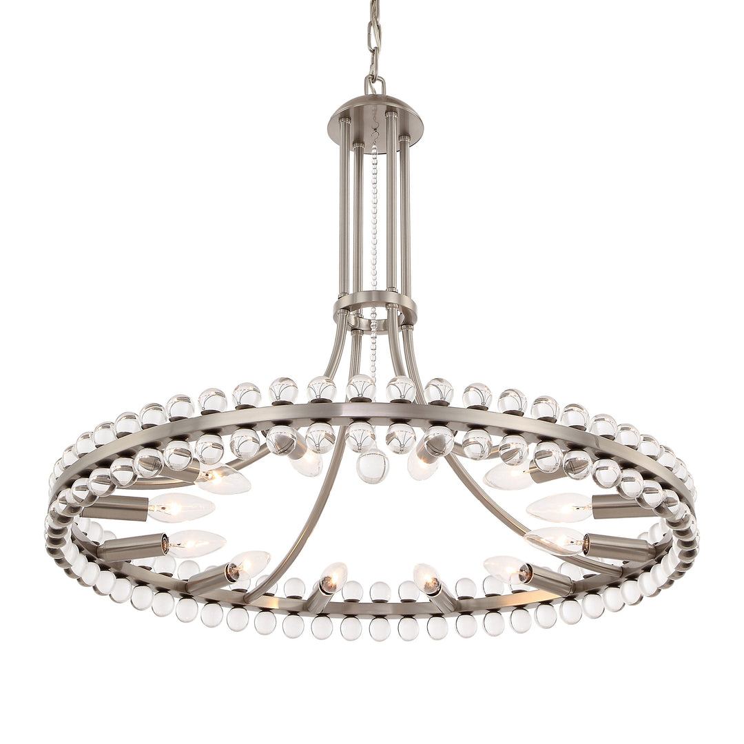 Crystorama Clover 12 Light Aged Brass Chandelier