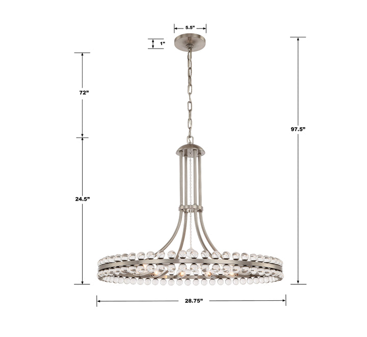 Crystorama Clover 12 Light Aged Brass Chandelier