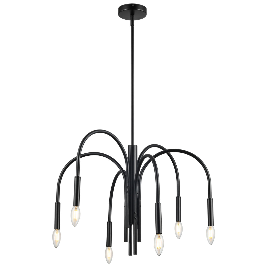 Dainolite 6 Light Incandescent Chandelier, Aged Brass