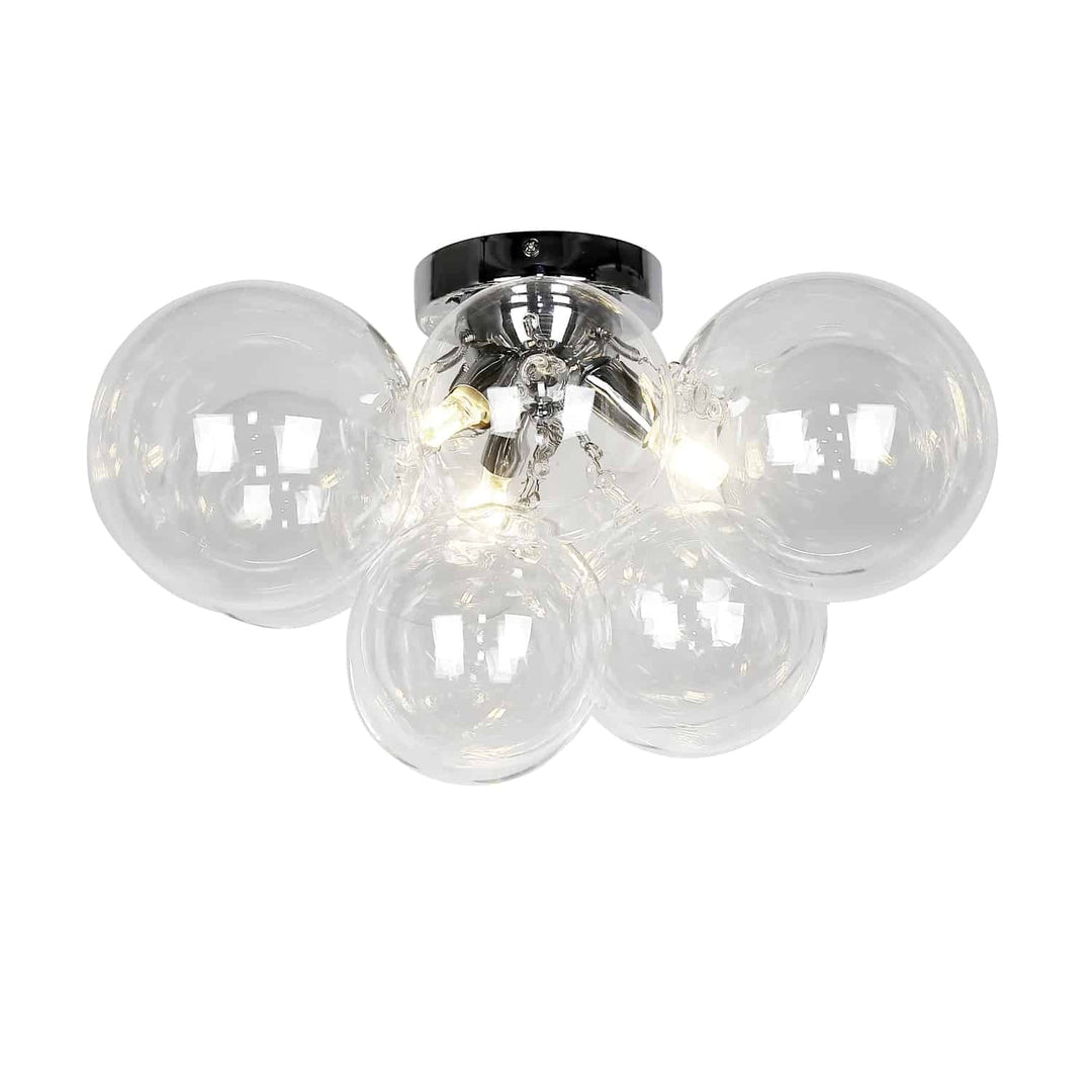 Dainolite 3 Light Halogen Flush Mount, Aged Brass with Clear Glass