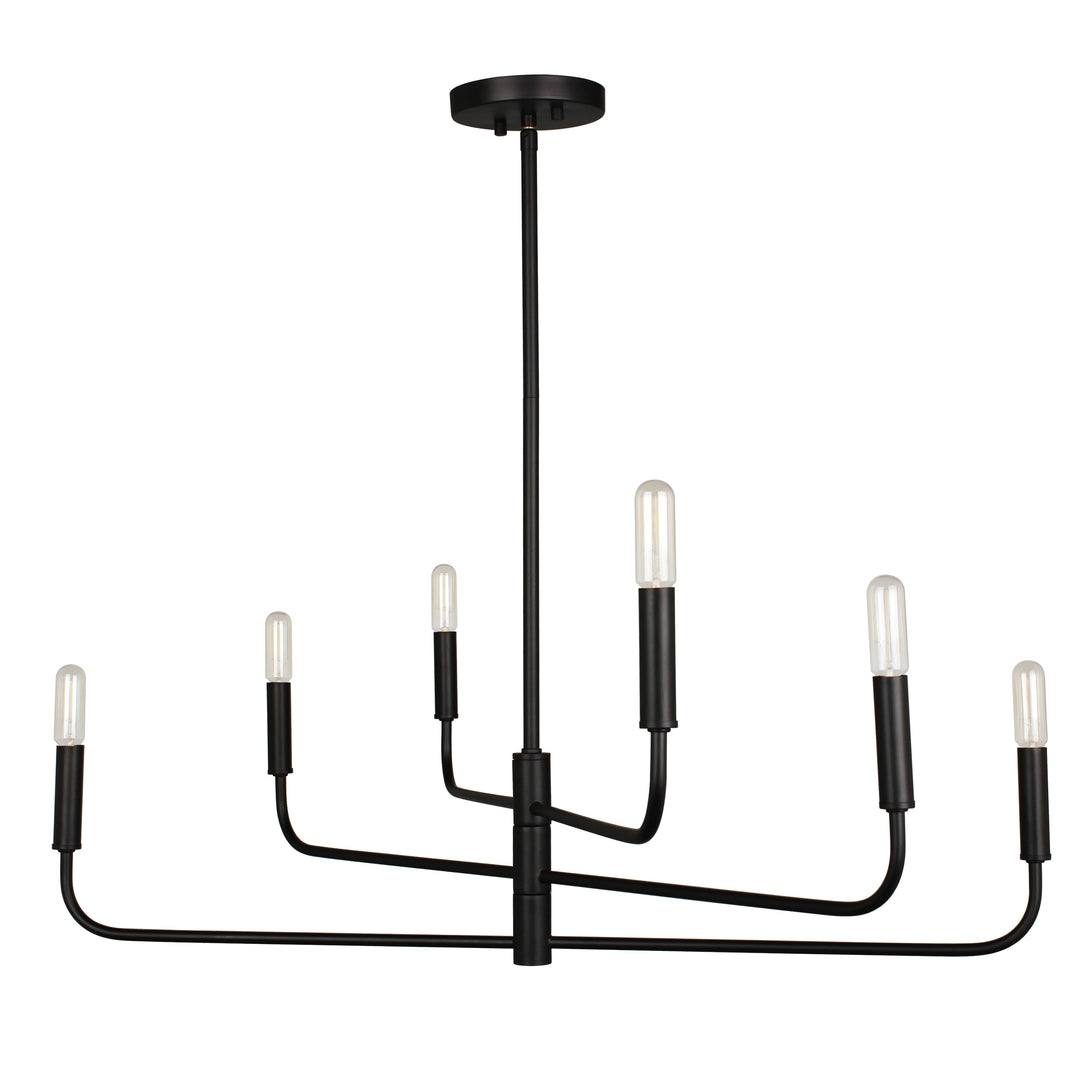 Dainolite 6 Light Incandescent Chandelier Matte Black