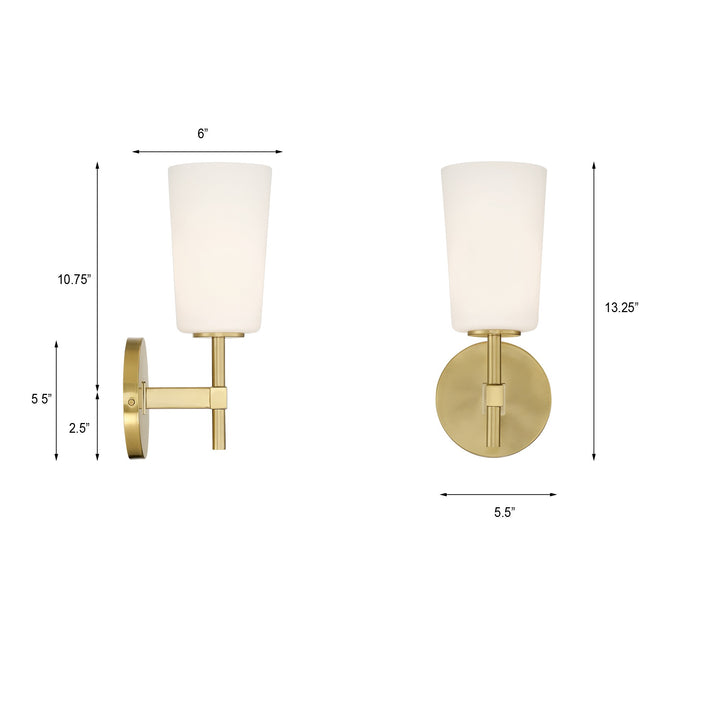 Crystorama Colton 1 Light Aged Brass Bathroom Vanity