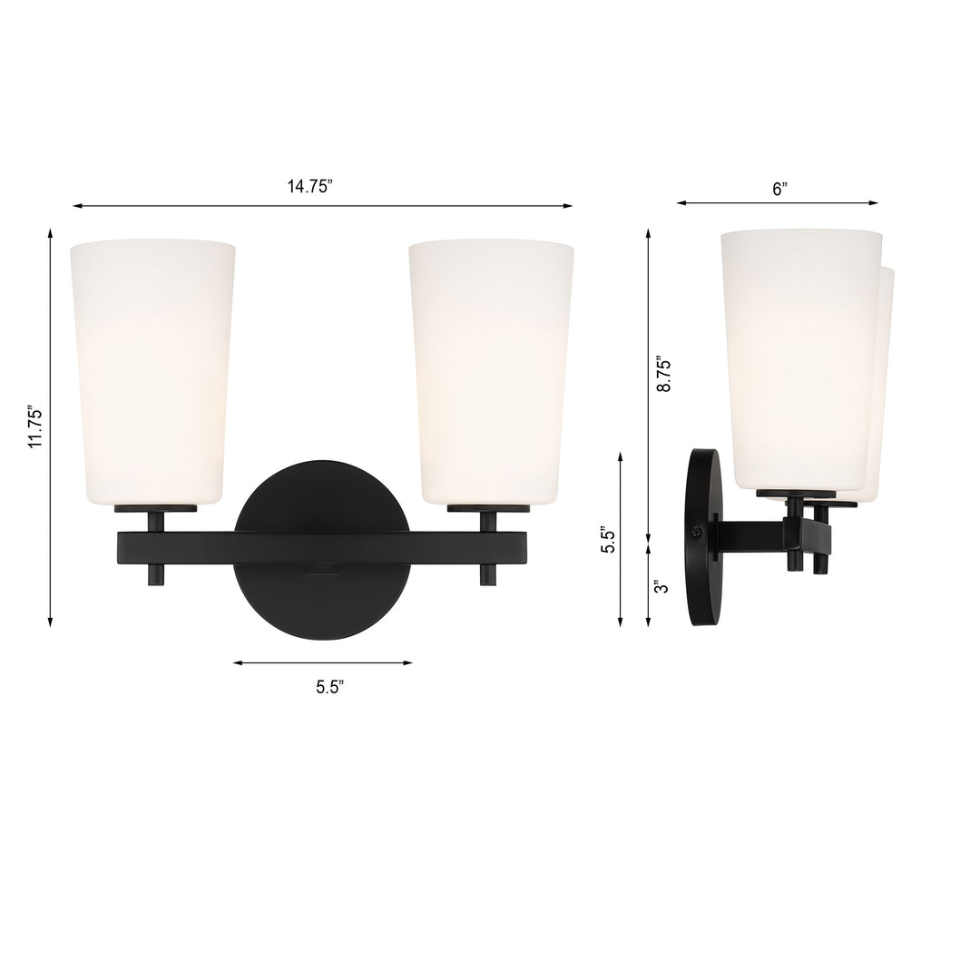 Crystorama Colton 2 Light Aged Brass Bathroom Vanity