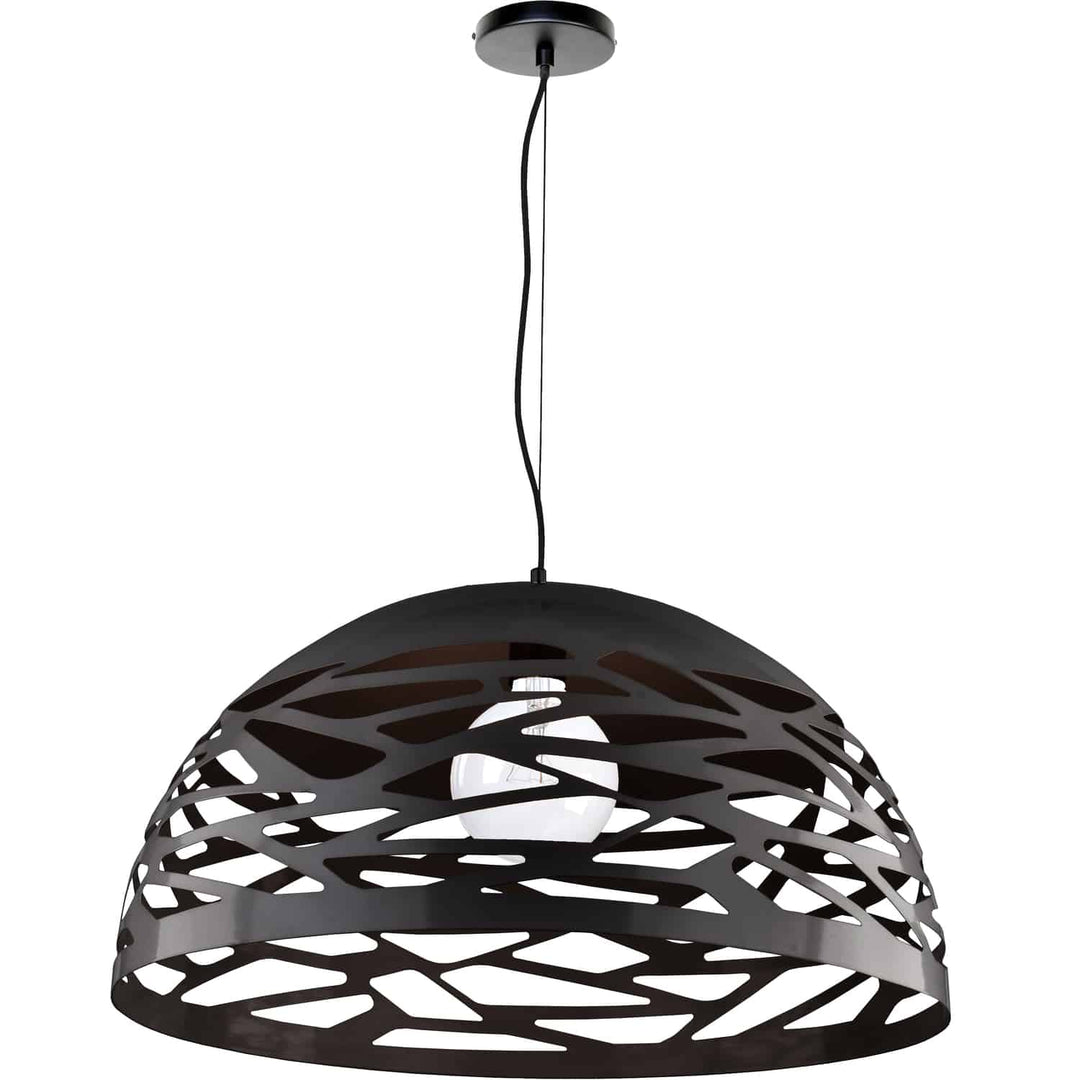 Dainolite 1 Light Pendant, Matte Black Finish