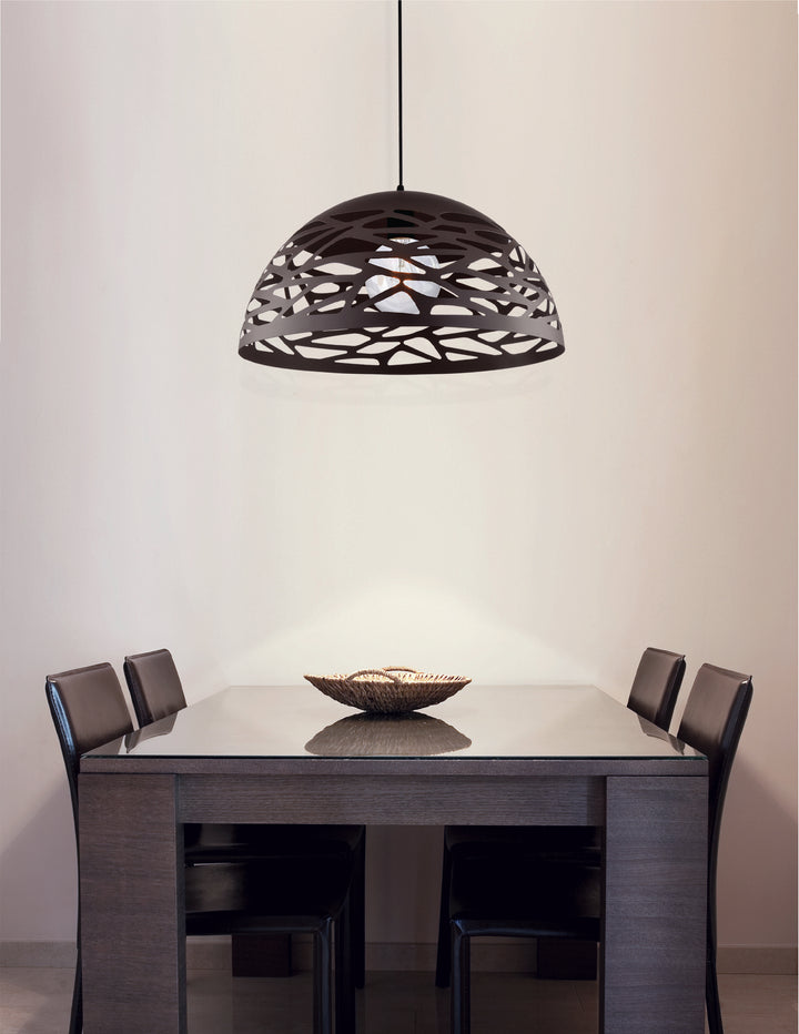 Dainolite 1 Light Pendant, Matte Black Finish