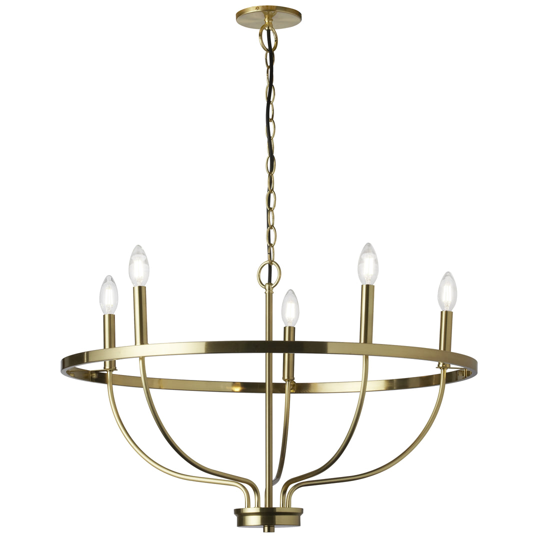 Dainolite 5 Light Incandescent Aged Brass Chandelier