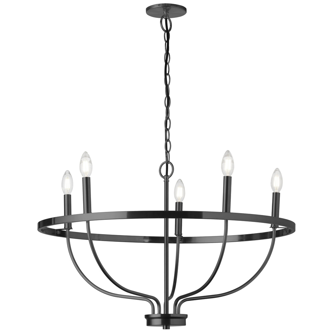 Dainolite 5 Light Incandescent Aged Brass Chandelier