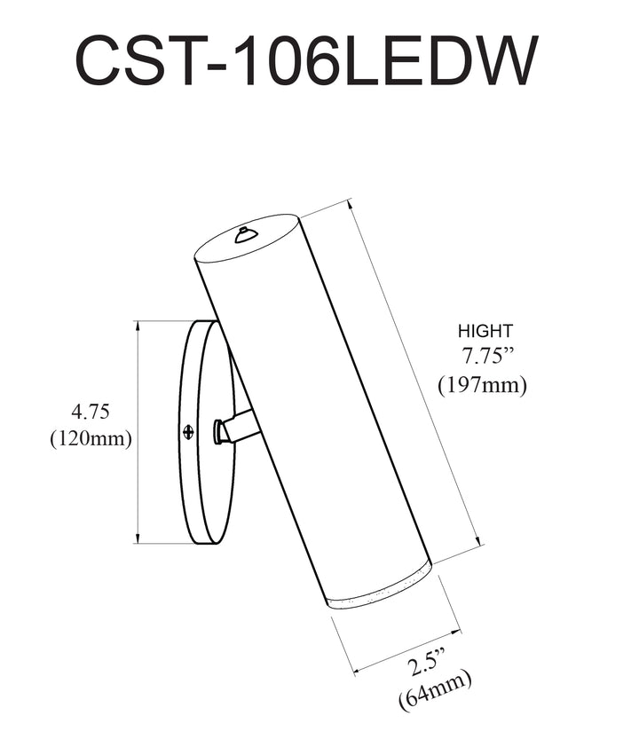 Dainolite 6W Wall Sconce, Aged Brass with Frosted Acrylic Diffuser