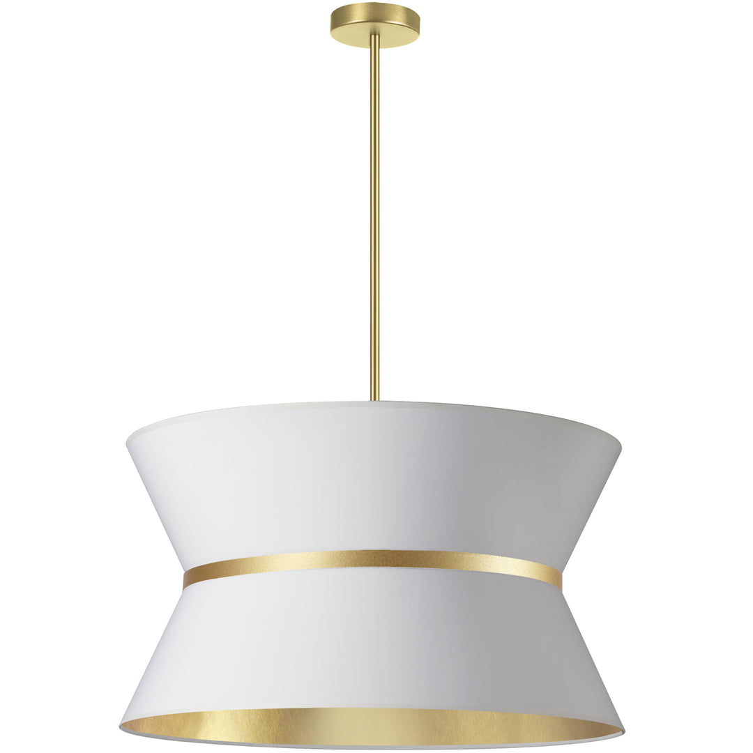 Dainolite 4 Light Incandescent Chandelier, Aged Brass with Gold Ring Black / Gold Shade