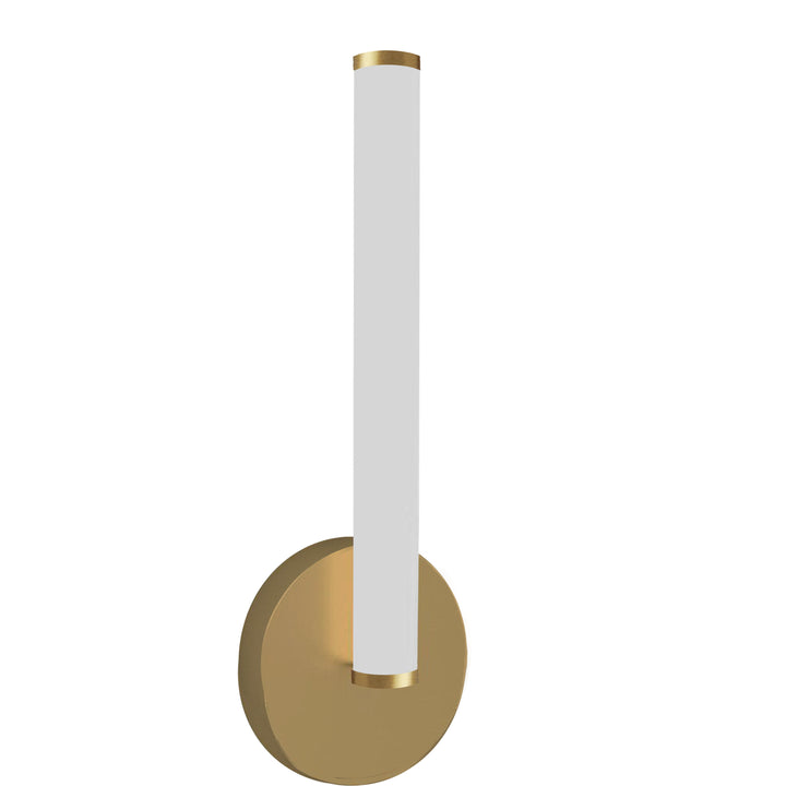 Dainolite 8W Wall Sconce, Aged Brass w/ White Acrylic Diffuser