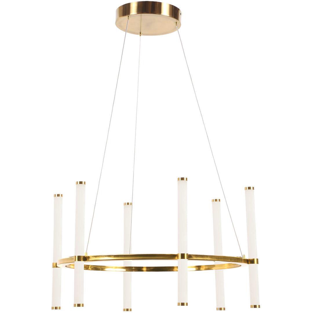 Dainolite 36W Chandelier, Aged Brass with White Acrylic Diffuser