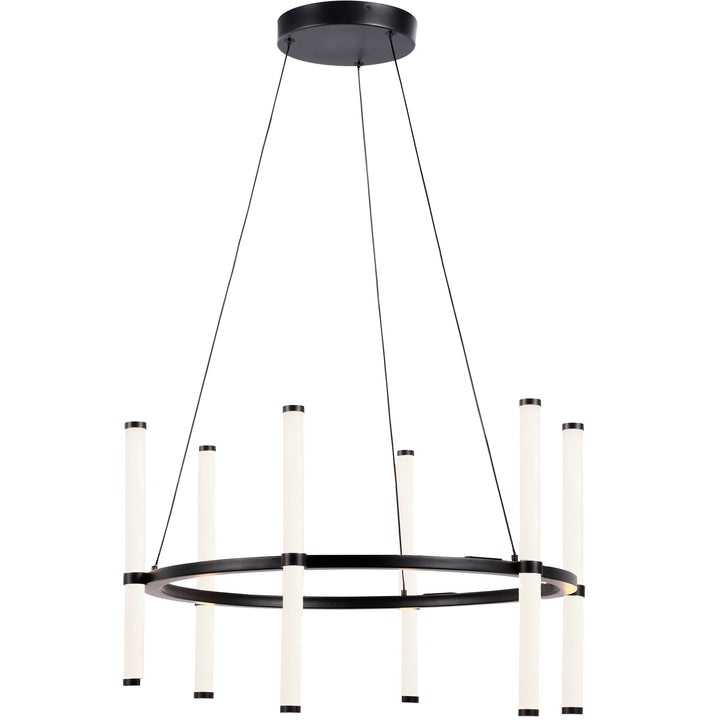 Dainolite 36W Chandelier, Aged Brass with White Acrylic Diffuser