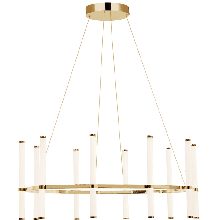 Dainolite 60W Chandelier, Aged Brass with White Acrylic Diffuser