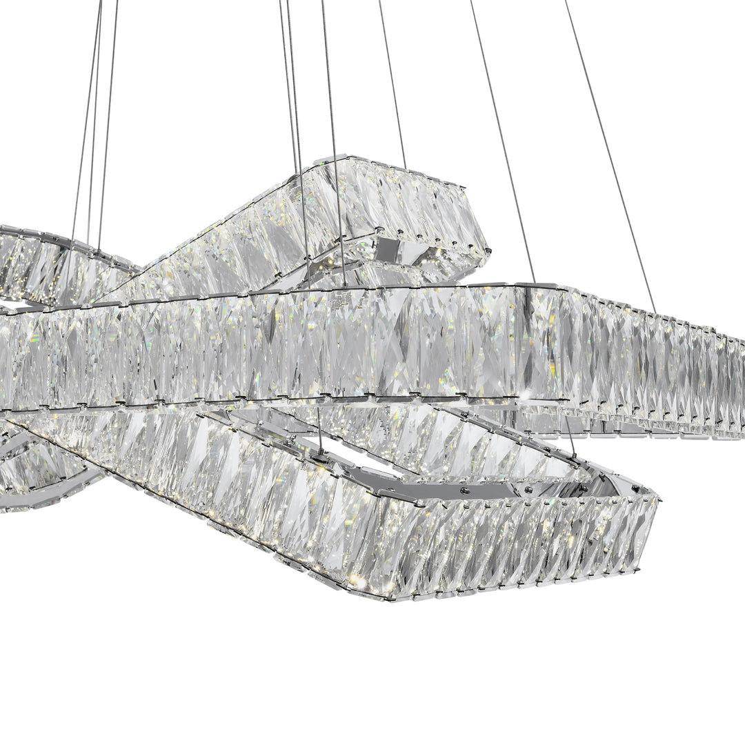 Crystal Elegance LED Chandelier // 3 Rectangles