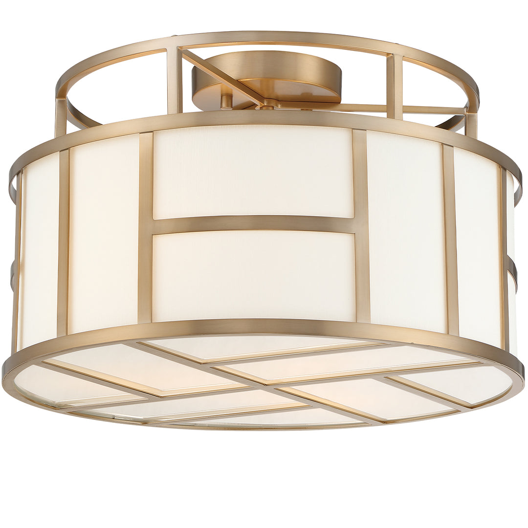 Crystorama Libby Langdon Danielson 3 Light Vibrant Gold Semi Flush Mount