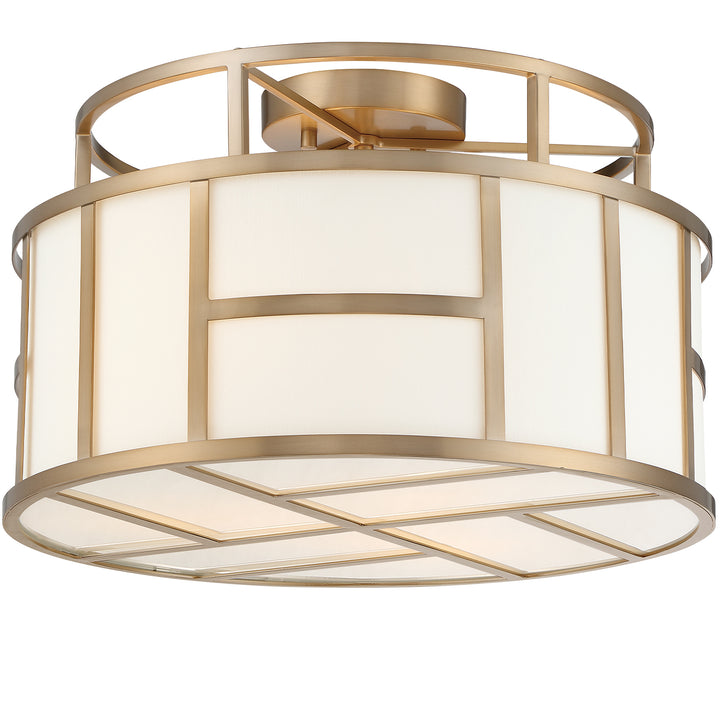 Crystorama Libby Langdon Danielson 3 Light Vibrant Gold Semi Flush Mount