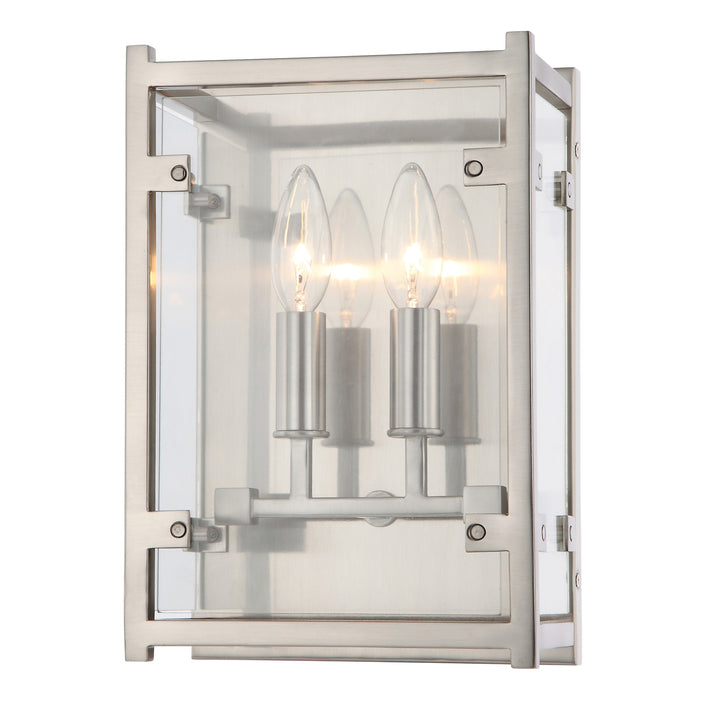 Crystorama Danbury 2 Light Brushed Nickel Sconce