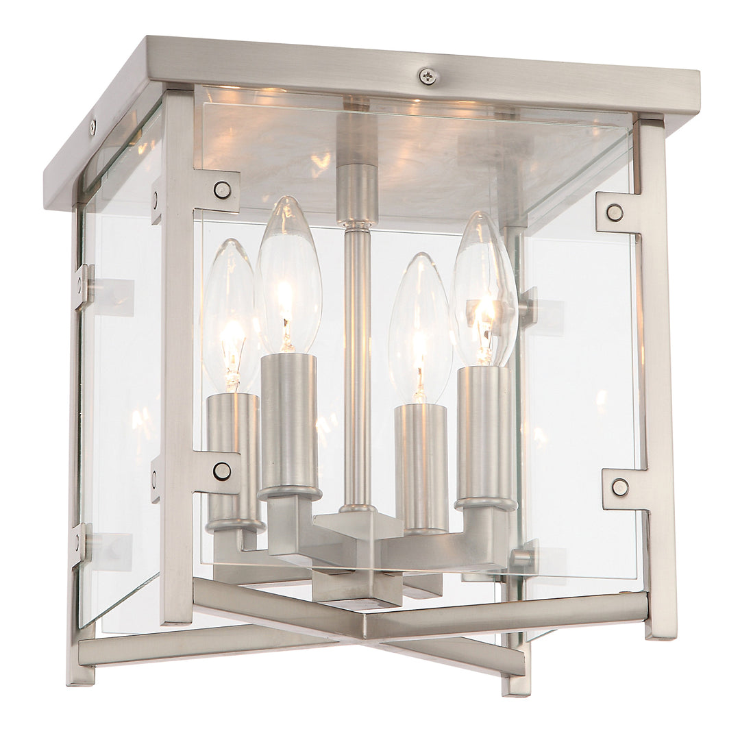 Crystorama Danbury 4 Light Brushed Nickel Flush Mount