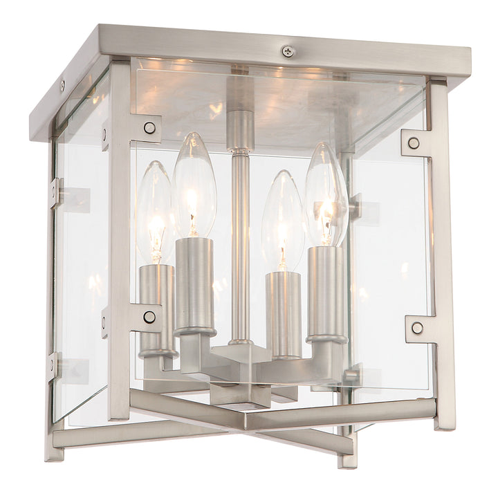 Crystorama Danbury 4 Light Brushed Nickel Flush Mount