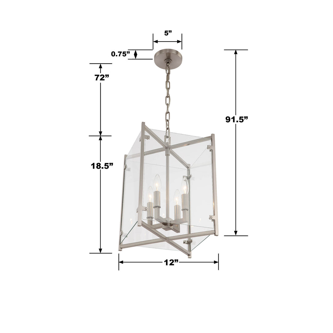 Crystorama Danbury 4 Light Brushed Nickel Mini Chandelier