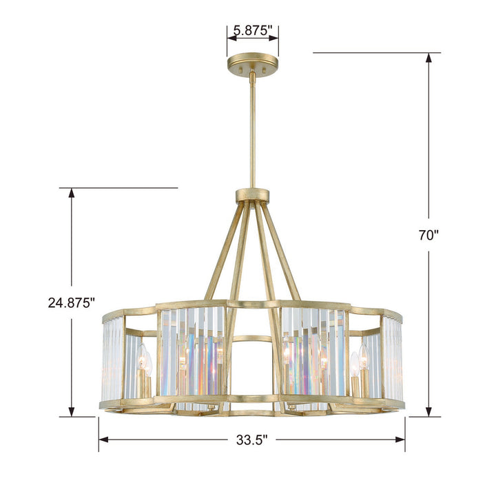 Crystorama Darcy 8 Light Distressed Twilight Chandelier