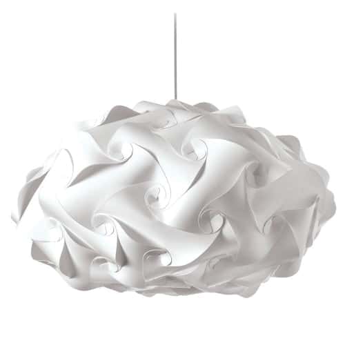 Dainolite 3 Light Pendant, Polished Chrome Finish, White Fabric