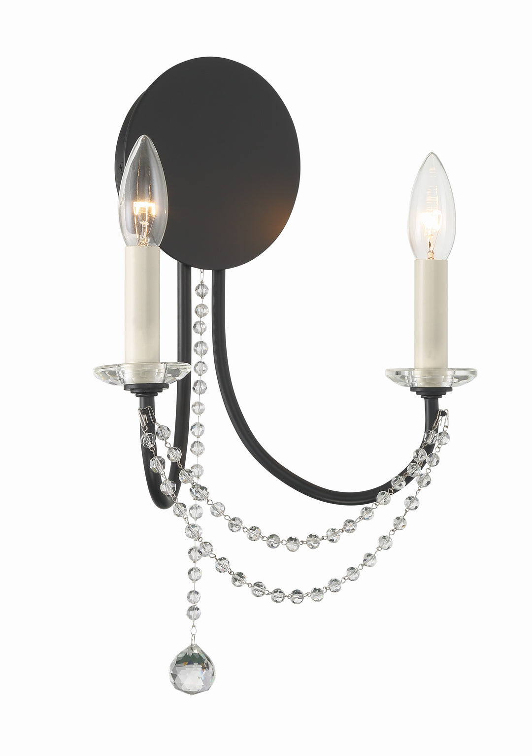 Crystorama Delilah 2 Light Aged Brass Sconce