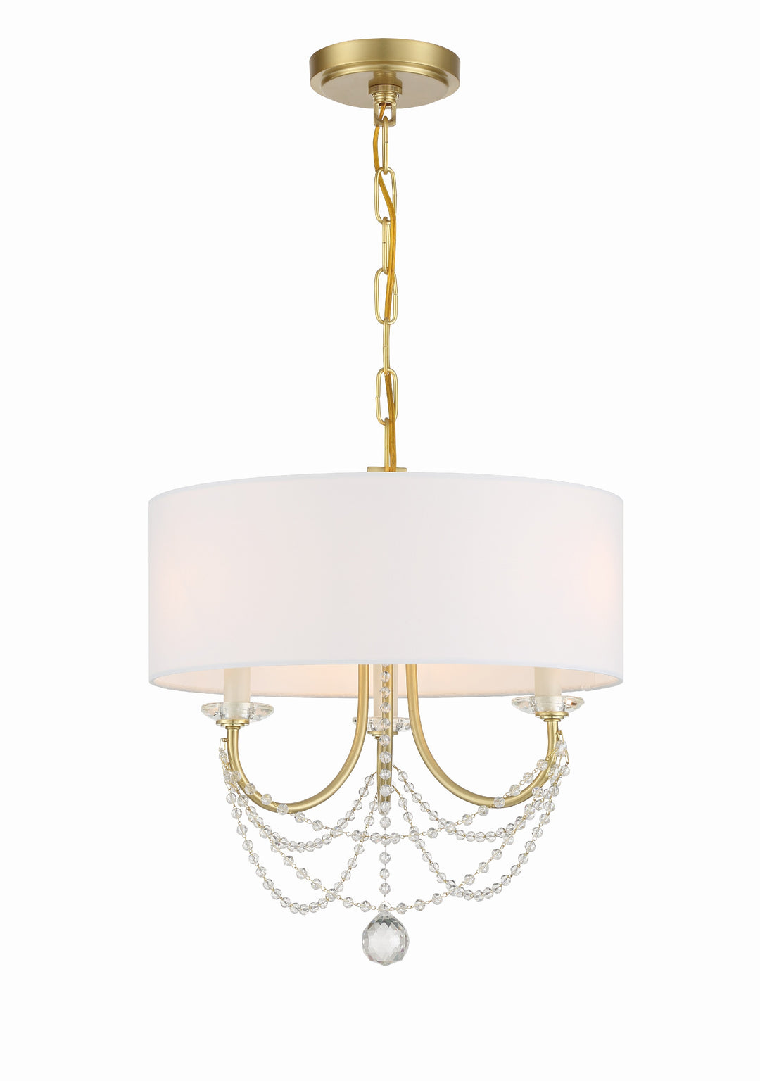 Crystorama Delilah 3 Light Aged Brass Mini Chandelier