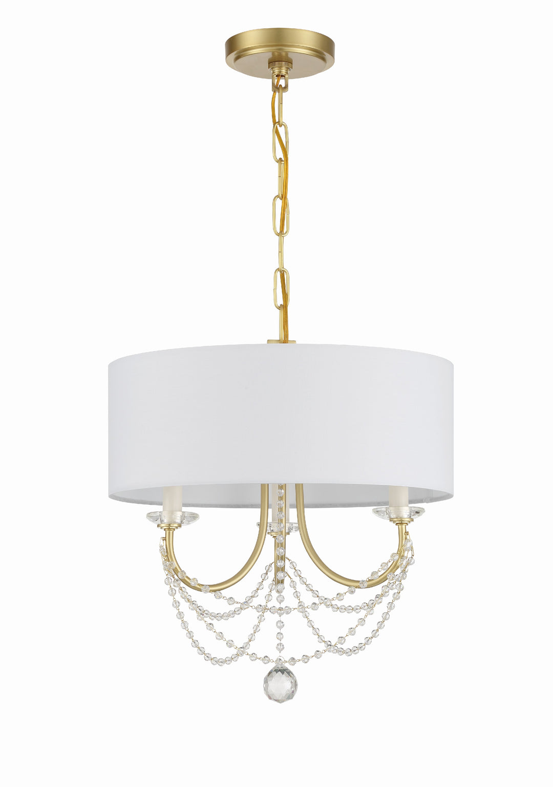 Crystorama Delilah 3 Light Aged Brass Mini Chandelier