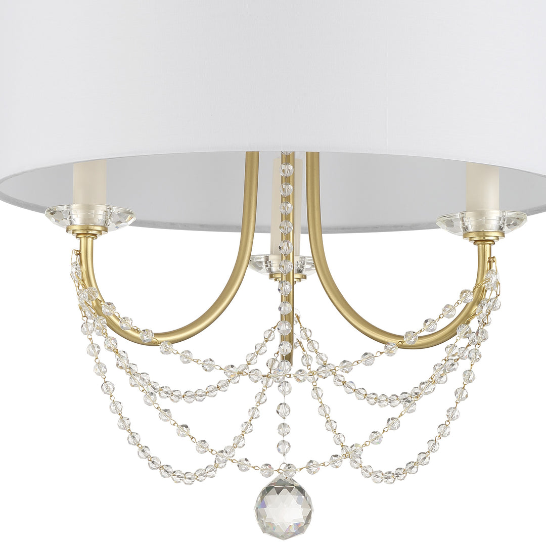 Crystorama Delilah 3 Light Aged Brass Mini Chandelier