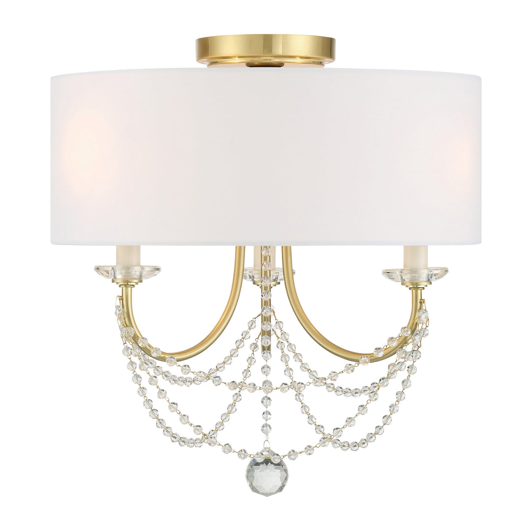 Delilah 3 Light Aged Brass Mini Chandelier